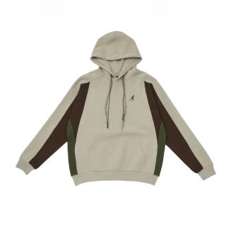 【KANGOL】帽T 卡其 拚色 學院 連帽T 中性(6455105031)