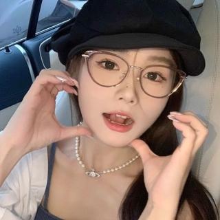 【LEEHER】母親節禮物 多邊形鏡框/貓眼眼鏡/細框眼鏡/素顏眼鏡/ins眼鏡/無度數眼鏡/眼鏡框/顯小臉/鏡框/眼