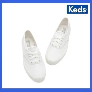 【Keds】CHAMPION GN 經典寬楦舒適真皮休閒小白鞋-白(9241W110101 WH67979)