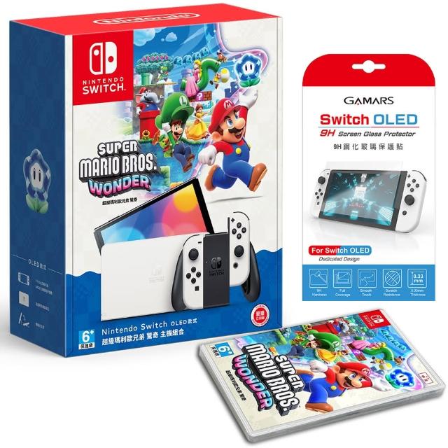 【Nintendo 任天堂】Switch OLED超級瑪利歐兄弟 驚奇同捆主機+保護貼(台灣公司貨)