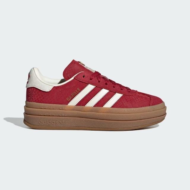 【adidas 愛迪達】Gazelle Bold W 女 運動休閒鞋 復古 厚底 增高 蛇年 穿搭 紅 金(JQ5977)