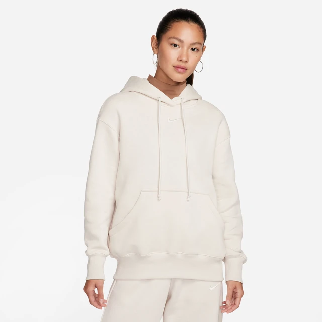 NIKE 耐吉 AS W NSW PHNX FLC OS PO HOODIE 米白 長袖上衣 女款 帽T 運動(DQ5861-104 ∞)