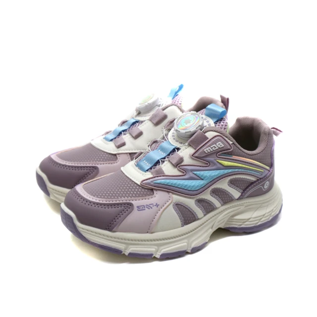 兒童鞋 休閒運動鞋 旋轉鞋扣 白/粉紫 大童 童鞋 2708 no317
