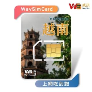 【威訊WaySim】越南 4G高速 吃到飽網絡卡 8天(旅遊網絡卡 出國網絡卡 吃到飽網絡卡 高速上網絡卡)