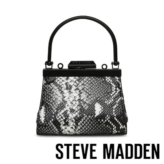 【steve madden】BELLO 蛇皮迷你手提包(黑色)