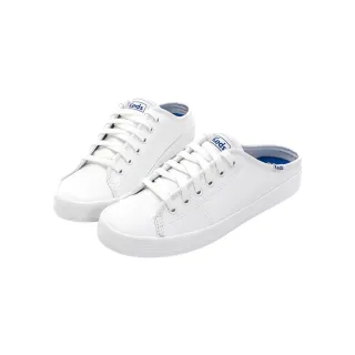 【Keds】KICKSTART 極簡時尚皮革綁帶穆勤小白鞋-白(9203W123134)