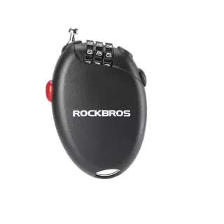 【ROCKBROS洛克兄弟】攜帶伸縮式鋼鎖 黑(車鎖/密碼鎖/防盜/上鎖/單車/自行車/32420981001)