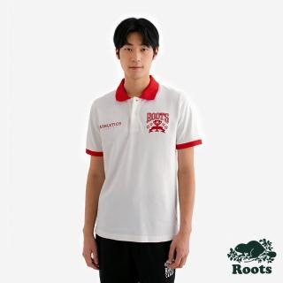 【Roots】Roots 男裝-ATHLETIC REMIX SLIM 短袖POLO衫(白色)