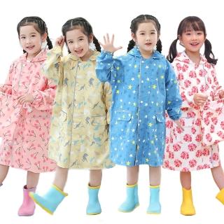 【優貝選】童趣滿版印花可加大書包位置兒童雨衣(3花色)