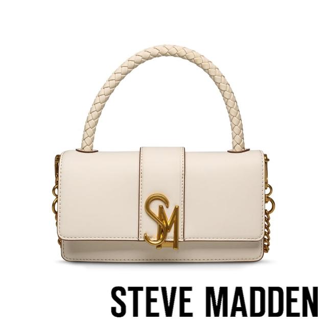 【steve madden】BRAGE 翻蓋編織手提斜背包(白色)