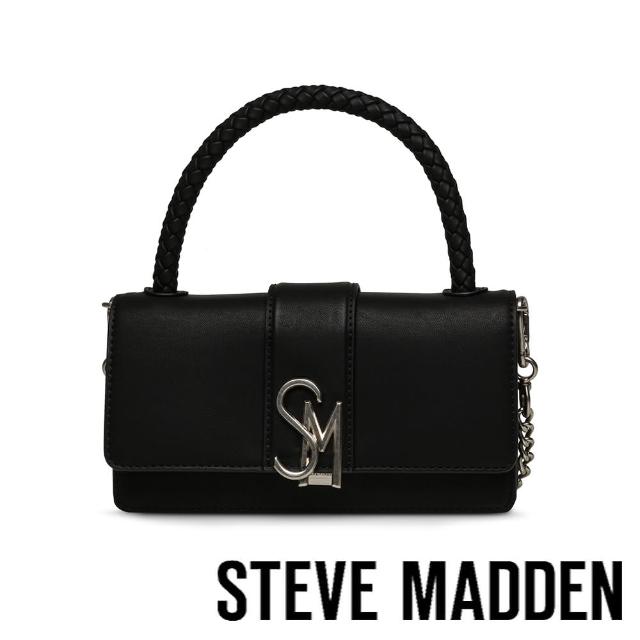 【steve madden】BRAGE 翻蓋編織手提斜背包(黑色)