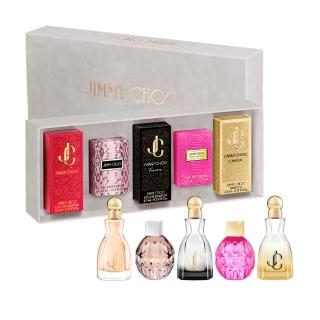【JIMMY CHOO】迷你香氛組4.5mlX5(熾愛同名/同名/熾愛永恆/閃耀熱戀/熾愛金迷淡香精.專櫃公司貨)