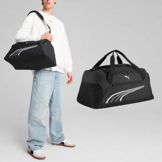 【PUMA】旅行袋 Fundamental 黑白 肩揹包 手提 旅行包 健身包 運動包 包包(091187-01)