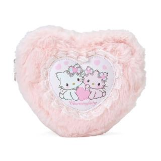 【SANRIO 三麗鷗】平成明星系列 絨毛心型化妝包 收納包 Charmmy Kitty 愛心