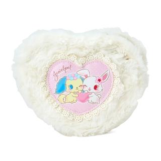 【SANRIO 三麗鷗】平成明星系列 絨毛心型化妝包 收納包 寶石寵物 愛心