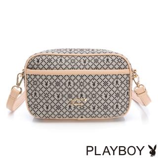 【PLAYBOY】斜揹包 復古印花系列(橘色)