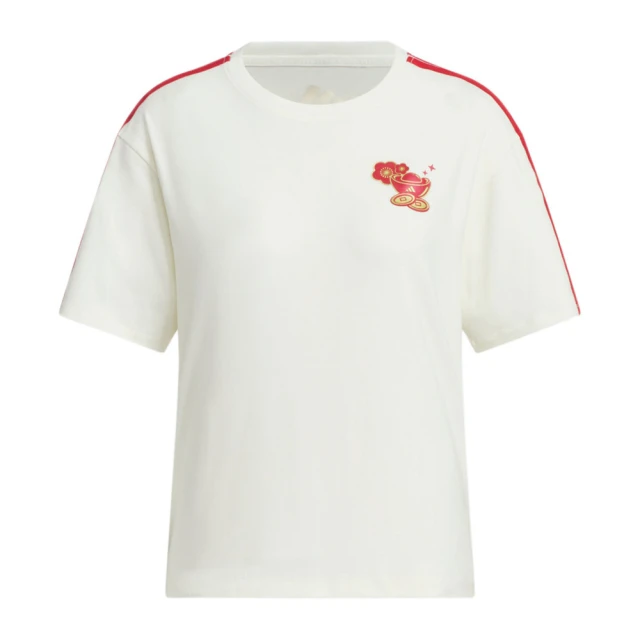 adidas 愛迪達 CW SS Tee 女 T恤 運動上衣 休閒短袖 CNY 新年 白紅(JW6664)