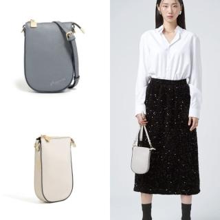 【PEPPER’S】SIGNAL 牛皮刺繡馬鞍手機包 - 迷霧藍/月光灰(手機包斜揹包 真皮 女包男包中性包)