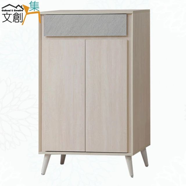 耐家 實木加寬版多功能鞋櫃 三門一抽 80*32*100cm