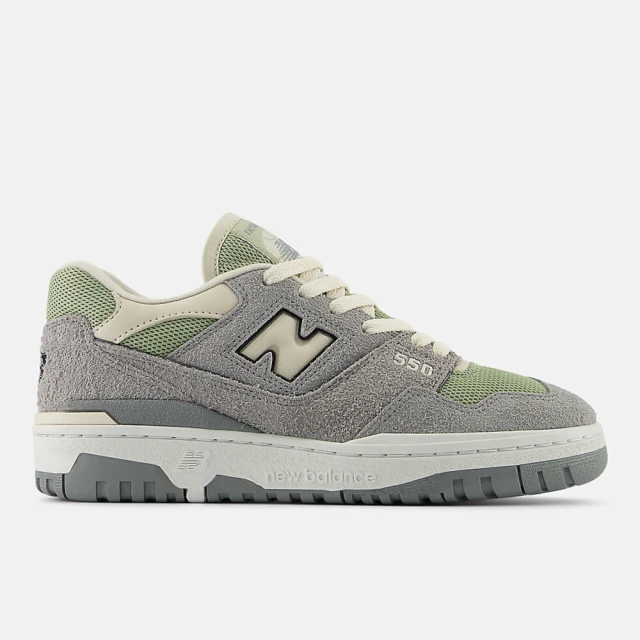 NEW BALANCE 女 休閒鞋 B楦 運動 復古 麂皮 NB 550 流行 穿搭 舒適 灰綠(BBW550AR)