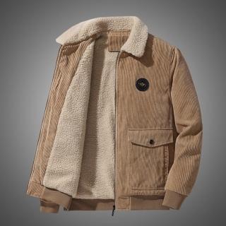 【巴黎精品】現貨+預購 工裝外套休閒夾克(保暖燈芯絨羊毛翻領寬鬆男夾克3色a1hg20)