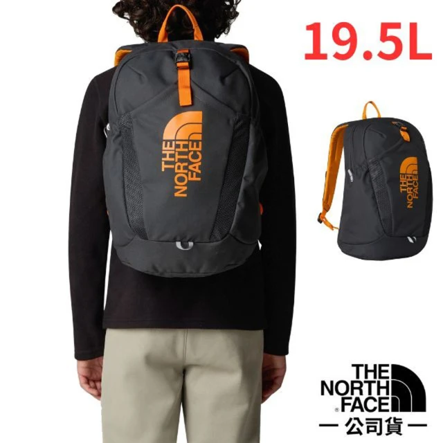 The North Face 兒童/青少年 Youth Mini Recon 防潑水多功能後背包19.5L(52VX-AOX 瀝青灰/錐體橙 N)