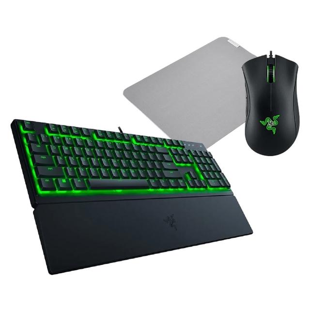 【Razer 雷蛇】滑鼠(黑)+滑鼠墊 組合★Ornata V3 X 雨林狼蛛 V3 X中文+煉獄 蛇標準版電競滑鼠(黑)+滑鼠墊M(