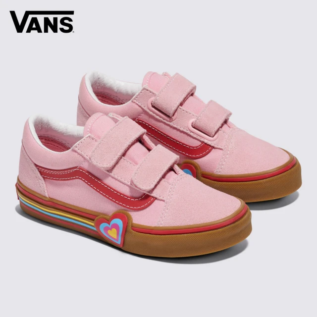 VANS 官方旗艦 Old Skool V Heart 中童款粉紅色滑板鞋(童鞋)