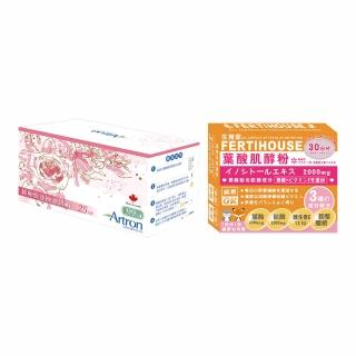 【Artron 雅創】3.5mm排卵試紙25入+生育家葉酸肌醇粉包(30包/1月份)