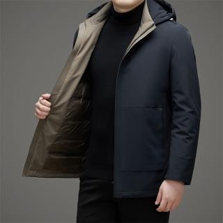 【巴黎精品】現貨+預購 真羽絨90%灰鵝絨羽絨外套羽絨衣夾克(保暖灰鵝絨輕薄商務羽絨男外套2色a1is143)