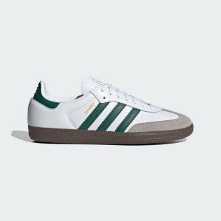【adidas 愛迪達】SAMBA OG 休閒鞋 男鞋 女鞋 情侶鞋 白 綠 皮革 麂皮 復古(JH8797)