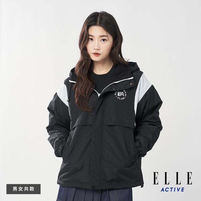 【ELLE ACTIVE】女款 雙面穿機能寬鬆版連帽外套-黑色(EA24A2F6101#99)
