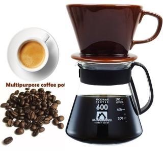【咖啡沖泡組】大號陶瓷濾杯+臺玻-臺雋600ml咖啡-壺塑把/泡咖啡/泡茶濾杯/手沖咖啡濾器(2入隨機出貨)