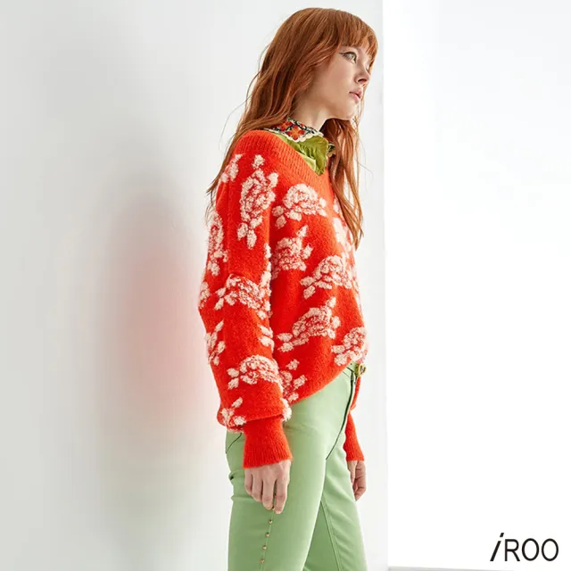 【iROO】雲朵波浪緹花針織上衣