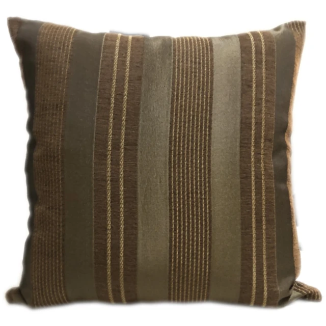 宜欣居傢飾 條紋咖-沙發絨布抱枕-咖50*50cm*2入(靠