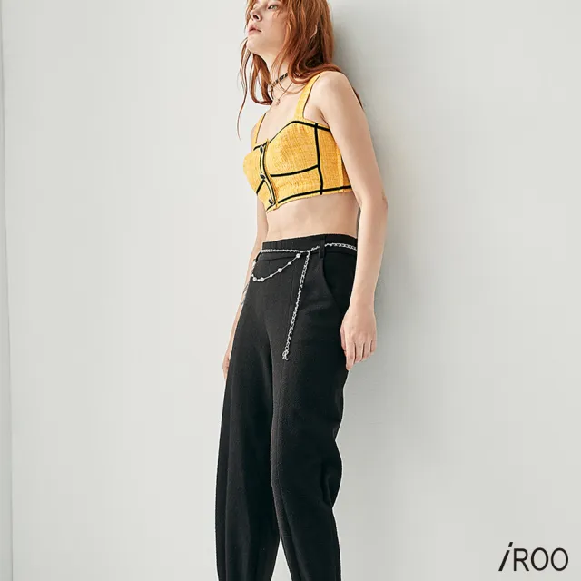 【iROO】附腰鍊錐形長褲