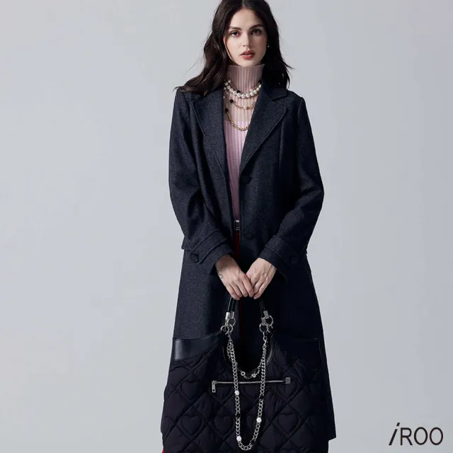 【iROO】加長版西裝式大衣