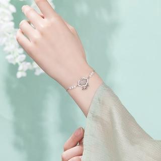 【MoonDy】手環 飾品 輕奢手鍊 平安鎖 珍珠手鍊 小眾設計 配飾 保平安 情人節禮物 手鍊女 925
