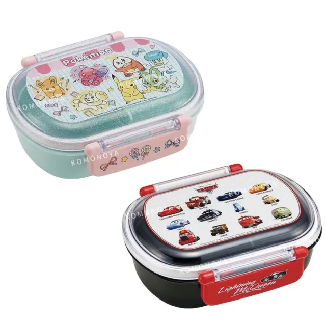 【小禮堂】SKATER 雙扣便當盒 360ml QAF2BAAG - 大集合款 寶可夢 CARS(平輸品)