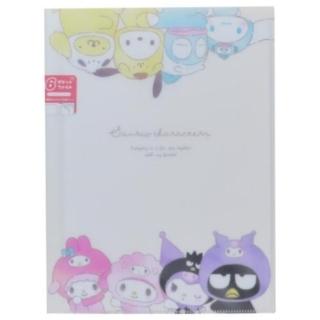 【小禮堂】Sanrio 三麗鷗大集合 A4 6頁多功能資料夾 - 好友頭套款(平輸品)