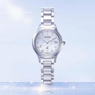 【CITIZEN 星辰】xC系列 聖誕節款 優雅白蝶貝 光動能腕錶/27mm(ES9490-87D)