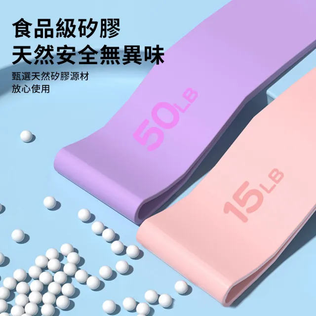 【QMVF】健身塑形阻力帶 瑜珈拉力帶 美臀深蹲彈力帶 彈力圈 美腿/提臀/美背(15磅/25磅/35磅/50磅)