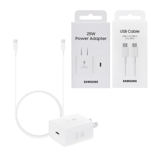 【Samsung 三星】原廠 25W PD 3.0超快充T2510+3A 1.8m 雙Type C 線DX310(公司貨)