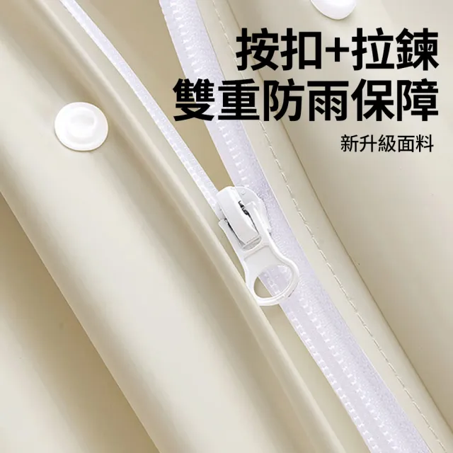 【QLZHS】拉鏈按扣雙開門禁防水雨衣 一件式雨衣 機車雨衣 騎車雨衣 速乾雨衣 加長遮腳連身雨衣