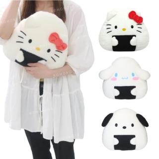 【小禮堂】Sanrio 三麗鷗 絨毛造型抱枕 - 飯糰款 Kitty 大耳狗 帕恰狗(平輸品)