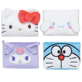 【小禮堂】雙11 Sanrio 三麗鷗 絨毛造型面紙收納包 - 大臉款 Kitty 大耳狗 酷洛米(平輸品)