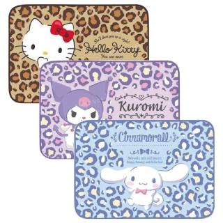 【小禮堂】Sanrio 三麗鷗 絨毛毛毯 100x70cm - 豹紋款 Kitty 大耳狗 酷洛米(平輸品)
