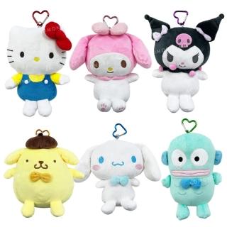 【小禮堂】Sanrio 三麗鷗 絨毛玩偶零錢包吊飾 - 全身款 Kitty 美樂蒂 酷洛米 人魚漢頓(平輸品)