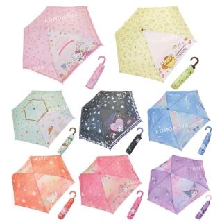 【小禮堂】Sanrio 三麗鷗 柺杖摺疊傘 53cm - 滿版款 Kitty 美樂蒂 酷洛米 布丁狗(平輸品)