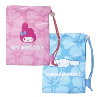 【小禮堂】Sanrio 三麗鷗 Y2K 束口收納袋 - 扶桑花 美樂蒂 大耳狗(平輸品)